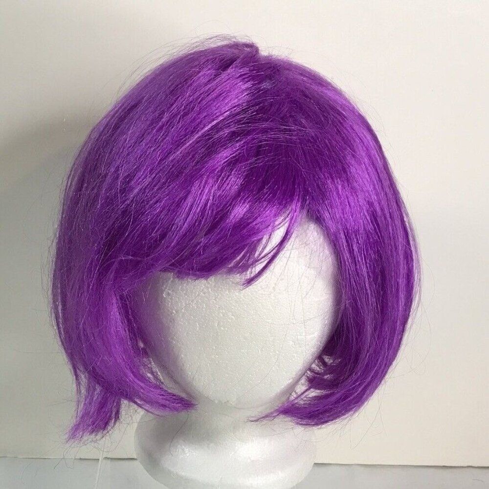 Wig Purple Short Bob Bangs Theater Dress-up Halloween Costume Cosplay Adult